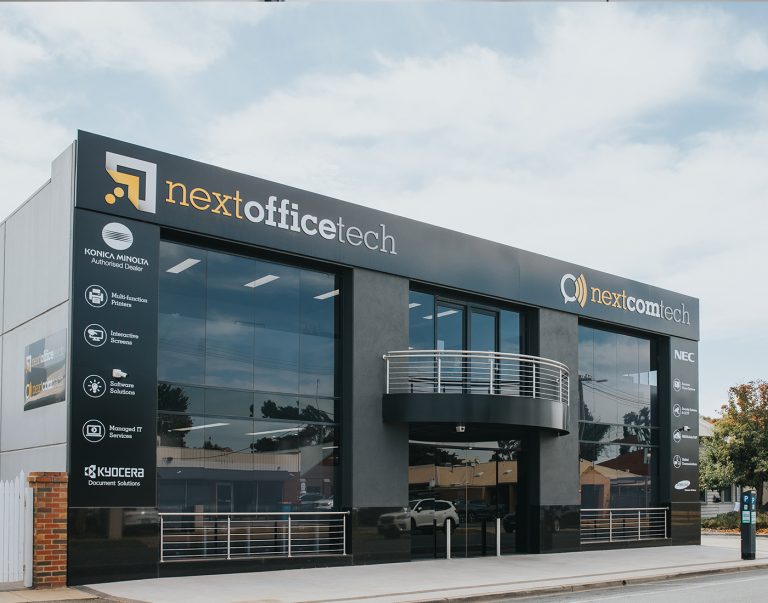 Next Office Tech and Next Com Tech building exterior